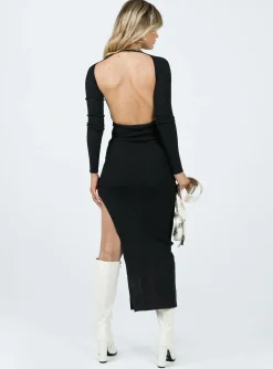 Princess Polly Sidney Long Sleeve Maxi Dress Black Store