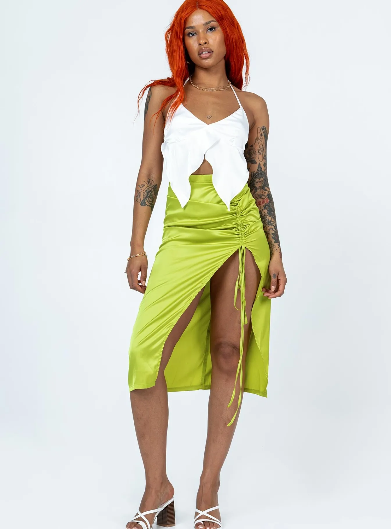Princess Polly Siesta Midi Skirt Green Shop