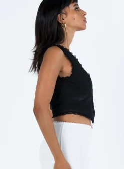 Princess Polly Silvanna Top  Black New