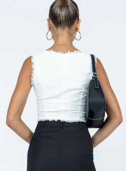 Princess Polly Silvanna Top  White Clearance