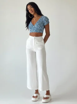 Princess Polly Simona Pants  White New