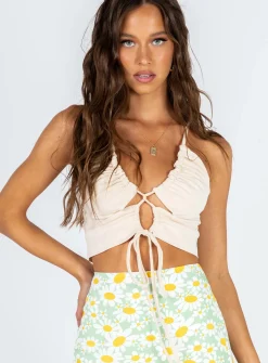 Princess Polly Sin City Crop Top  Beige Online