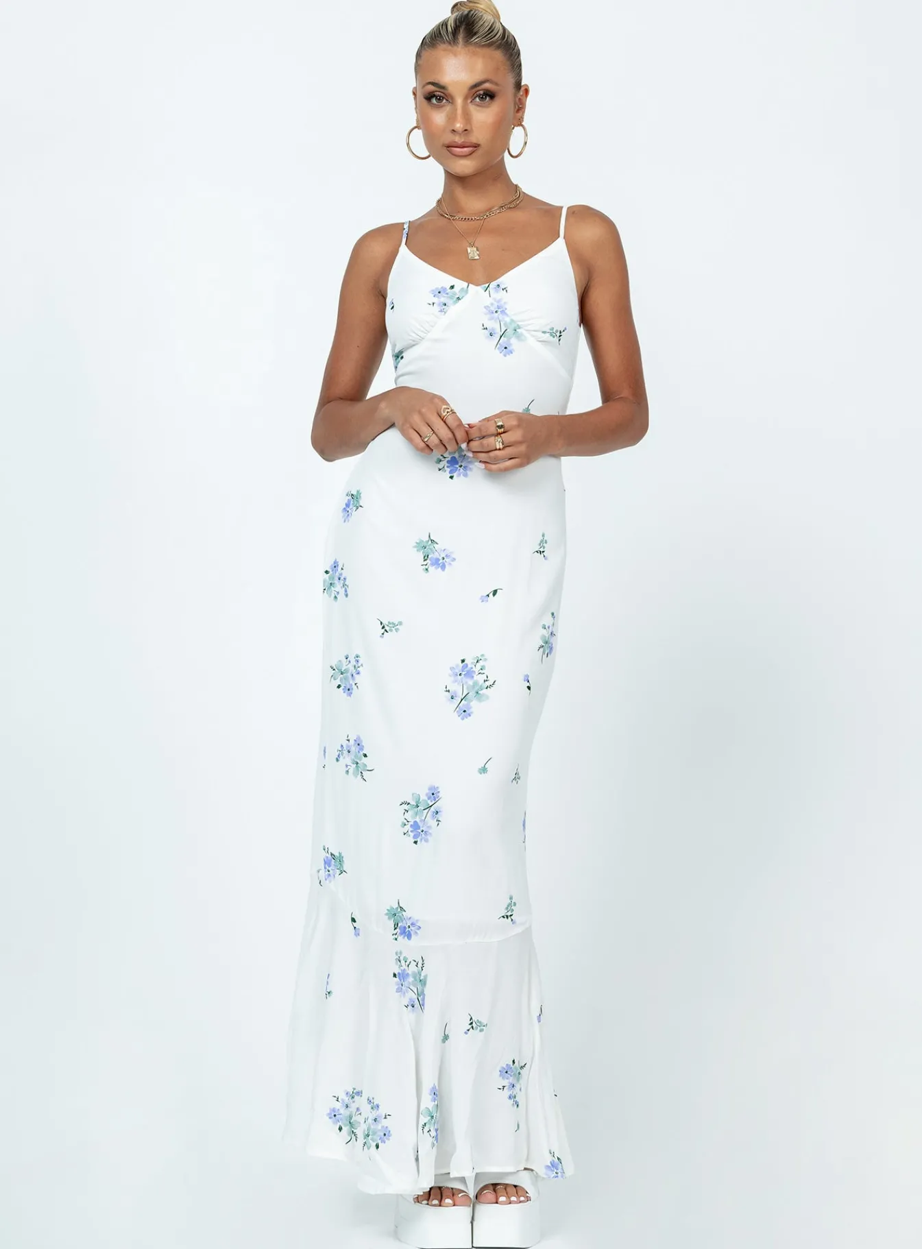 Princess Polly Sing Along Maxi Dress/ Blue White Online