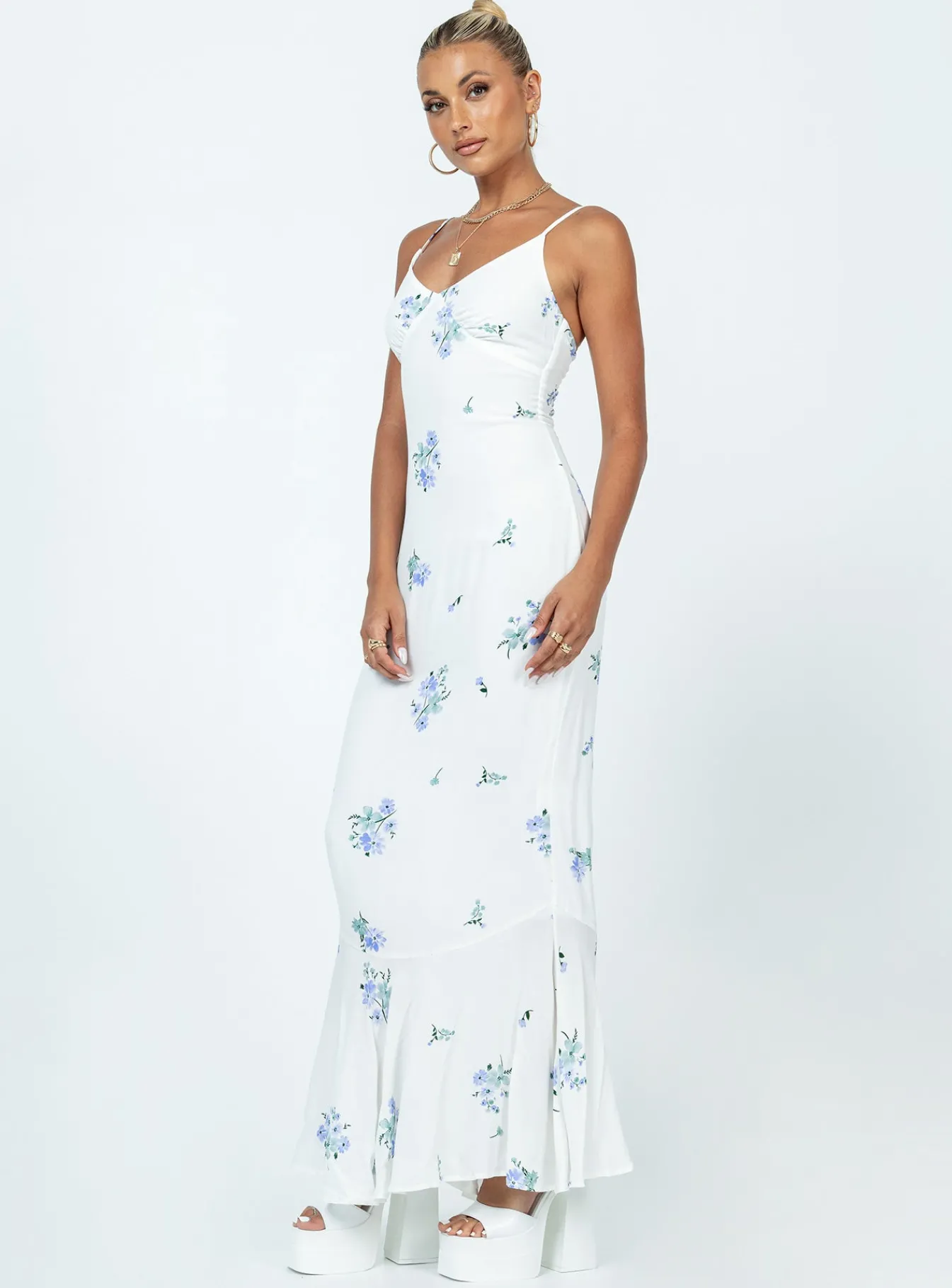 Princess Polly Sing Along Maxi Dress/ Blue White Online