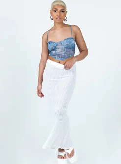 Princess Polly Sisto Top Blue Clearance