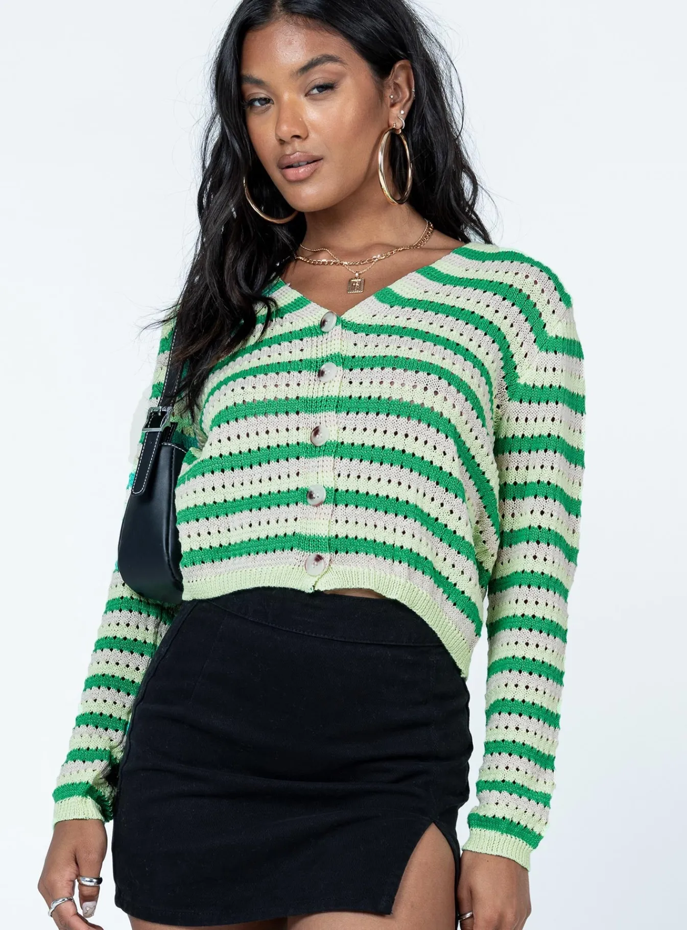 Princess Polly Skye Cardigan Green Cheap