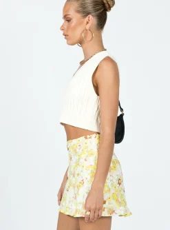 Princess Polly Sloane Mini Skirt Yellow New