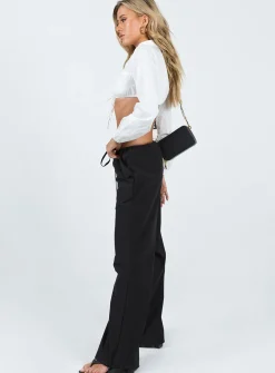 Princess Polly Snow Parachute Pants  Black Outlet