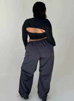 Princess Polly Snow Parachute Pantscurve Slate Clearance