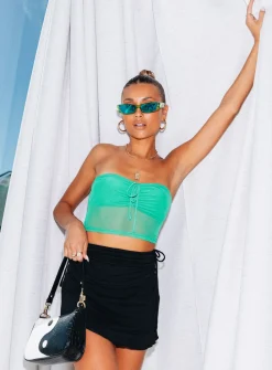 Princess Polly Solana Strapless Top  Green Sale