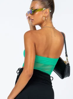 Princess Polly Solana Strapless Top  Green Sale