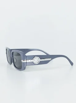 Princess Polly Solano Sunglasses Slate Grey / Silver Slate / Silver New