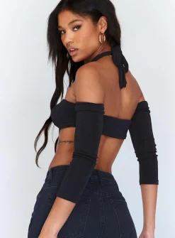 Princess Polly Soleil Long Sleeve Top Black Shop