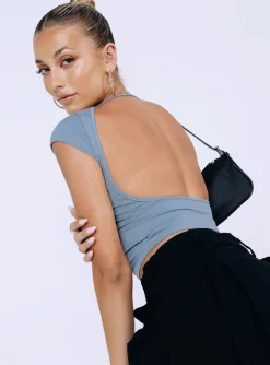 Princess Polly Solita Top  Blue Best Sale