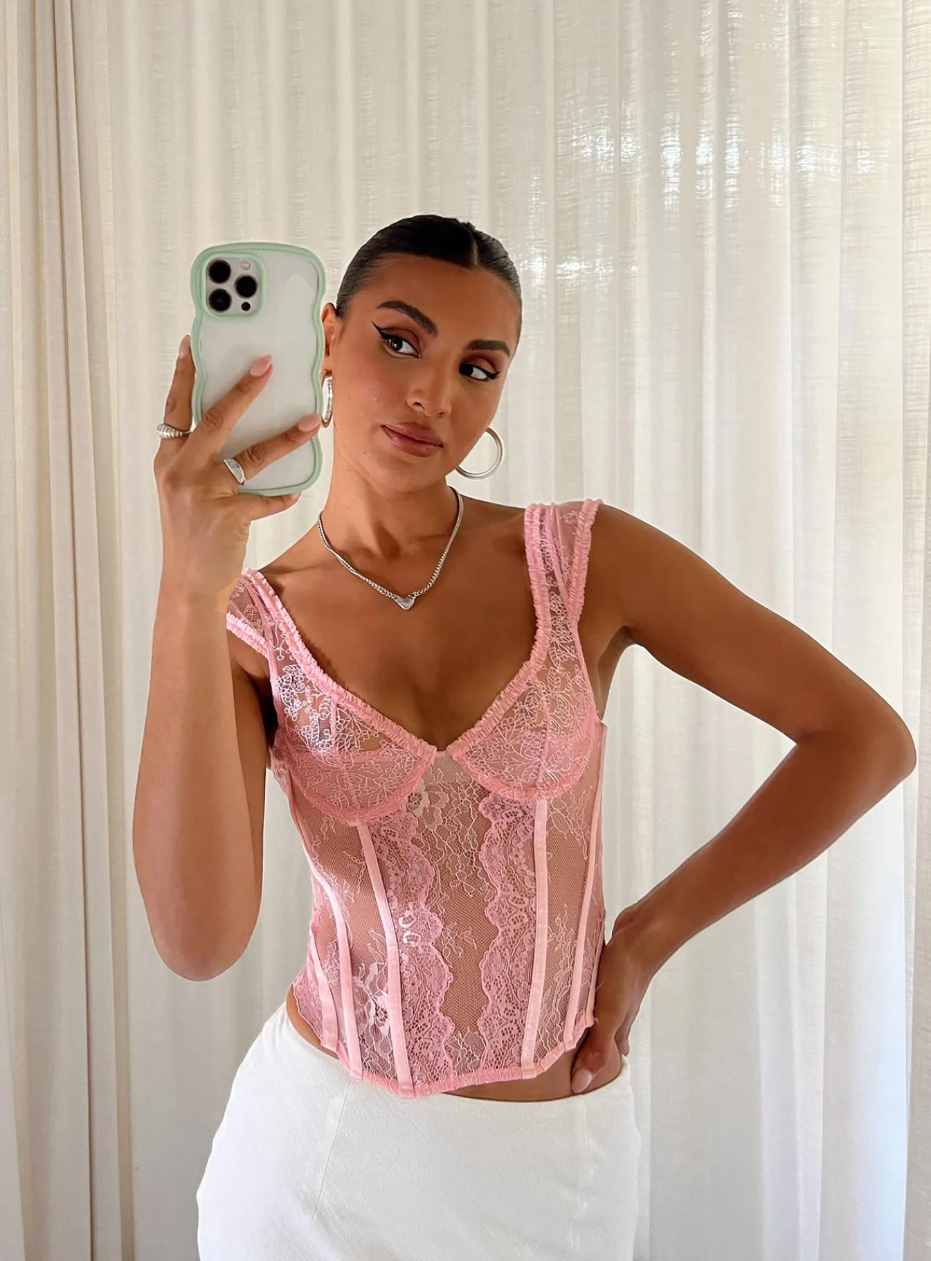 Princess Polly Some Like It Hot Lace Corset Pink Cheap