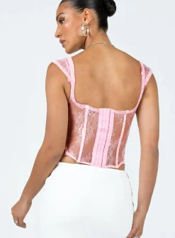 Princess Polly Some Like It Hot Lace Corset Pink Cheap