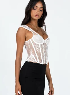 Princess Polly Some Like It Hot Lace Corset Ghost White Shop