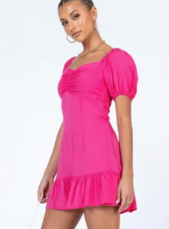 Princess Polly Someday Soon Mini Dress  Pink Hot