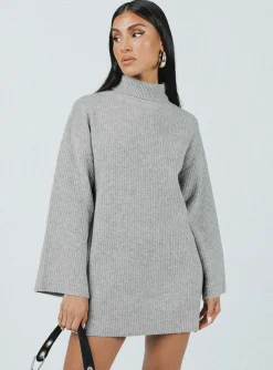 Princess Polly Sonelle Knit Mini Dress  Grey Store