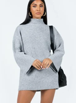 Princess Polly Sonelle Knit Mini Dress  Grey Store