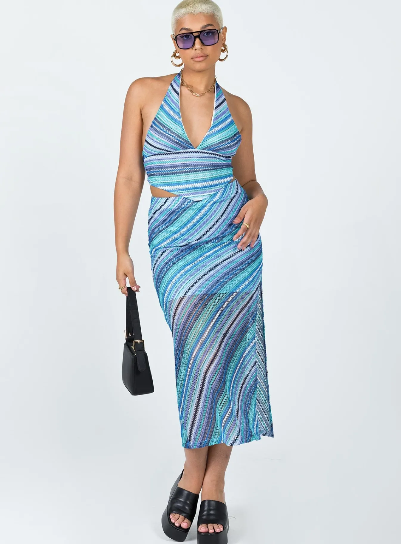 Princess Polly Sorella Maxi Skirt Blue Cheap