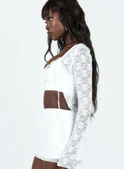 Princess Polly Sorrento Long Sleeve Top  White Cheap