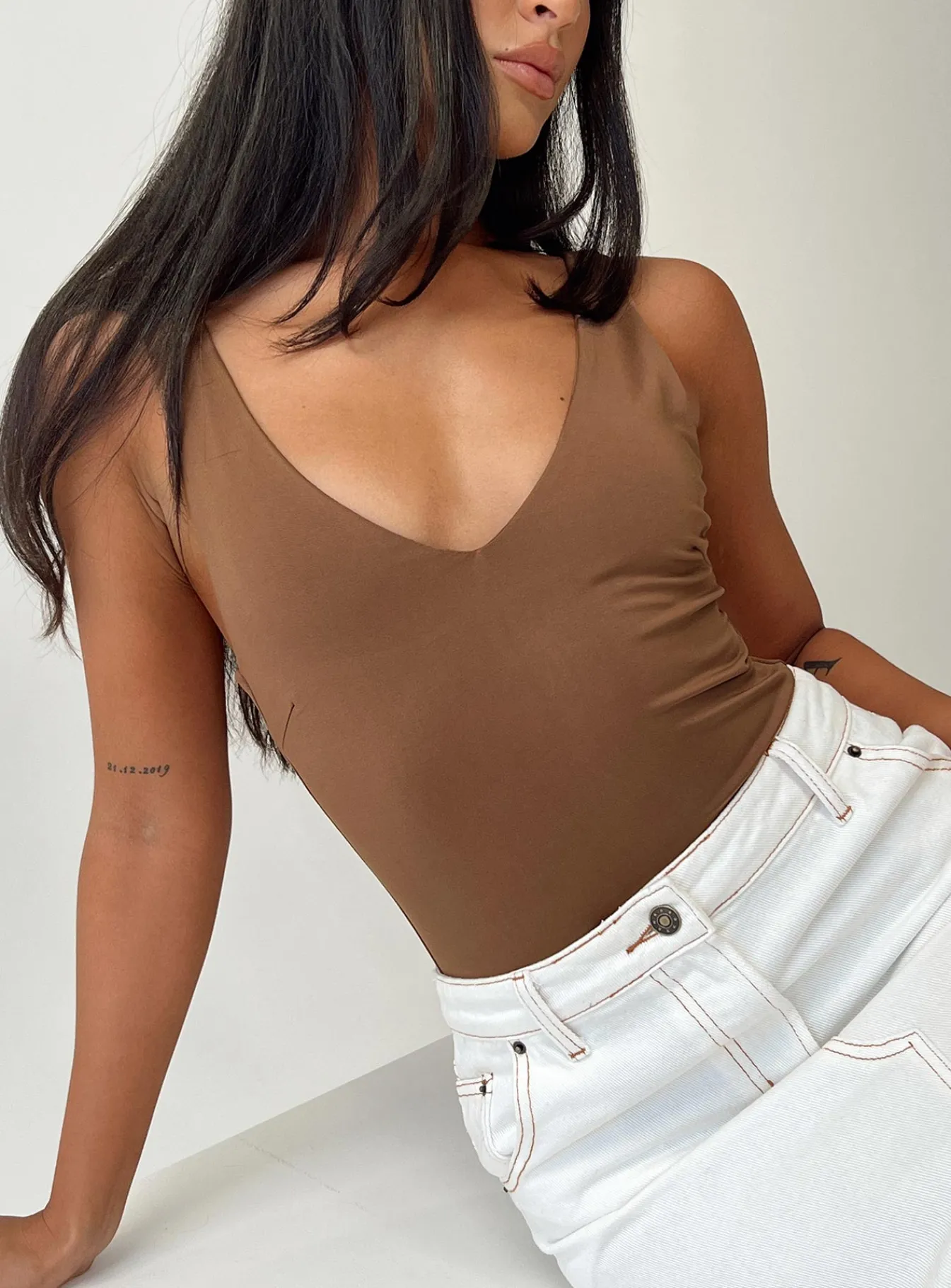 Princess Polly Sosie Bodysuit Brown Cheap