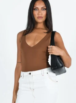 Princess Polly Sosie Bodysuit  Brown Cheap
