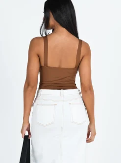 Princess Polly Sosie Bodysuit Brown Cheap