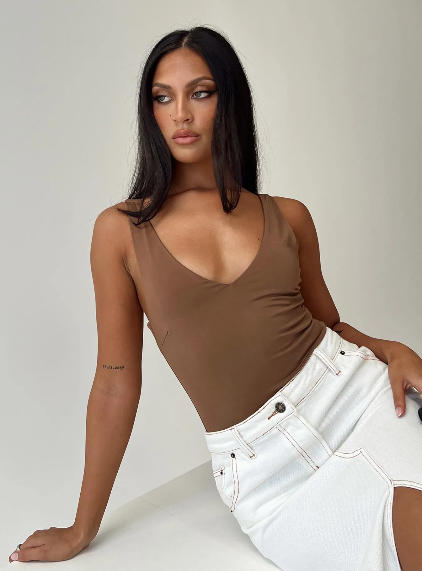 Princess Polly Sosie Bodysuit Brown Cheap