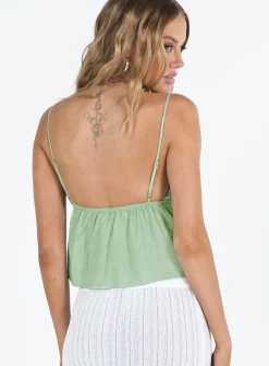 Princess Polly Sparta Top  Sage Sale