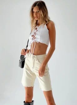 Princess Polly Spencer Shorts Yellow New