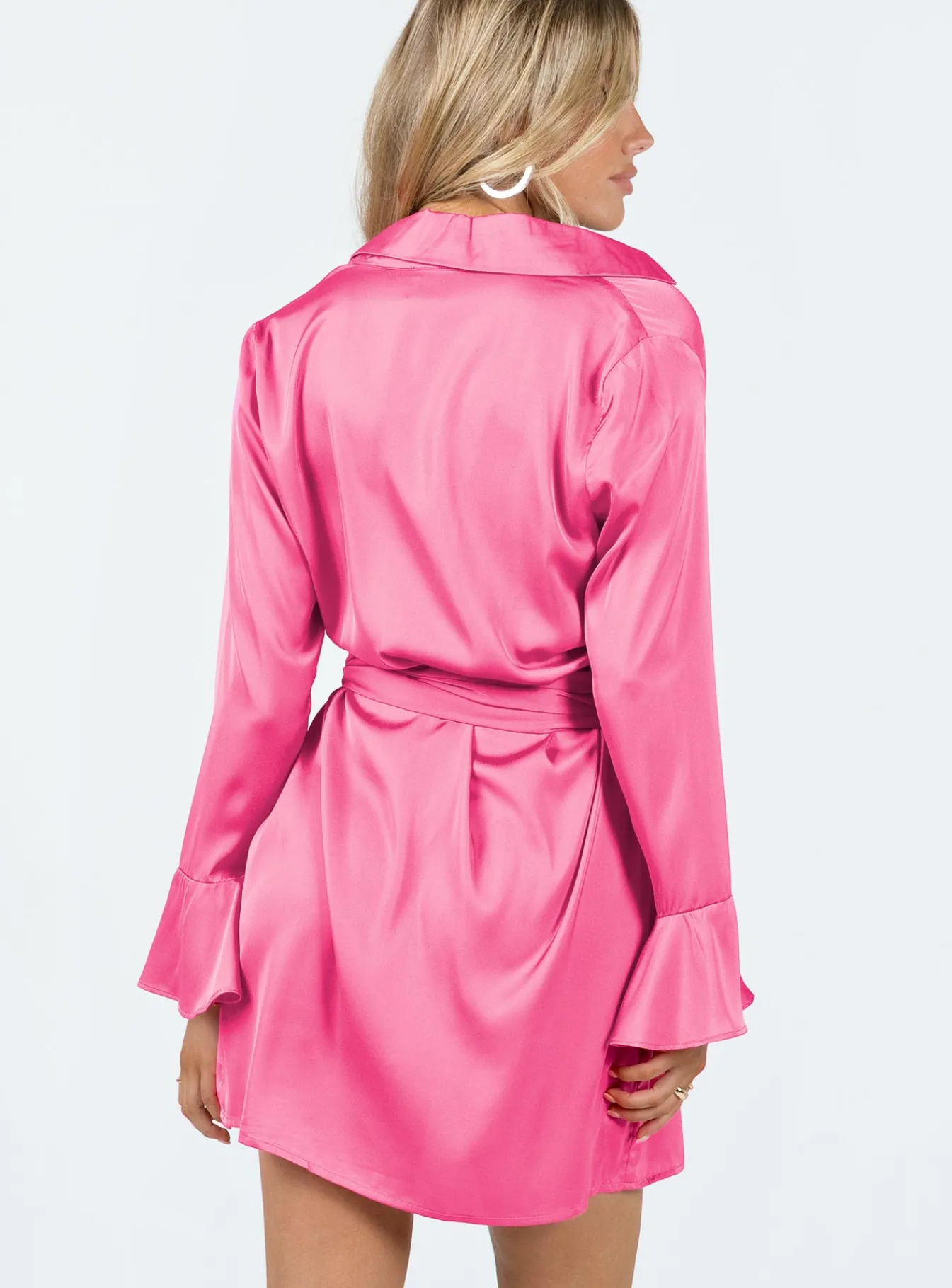 Princess Polly Spiers Wrap Mini Dress Hot Pink Discount