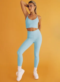 Princess Polly Sports Star Leggings  Blue Outlet