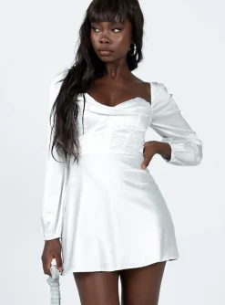 Princess Polly Spotlight Long Sleeve Mini Dress   White Online