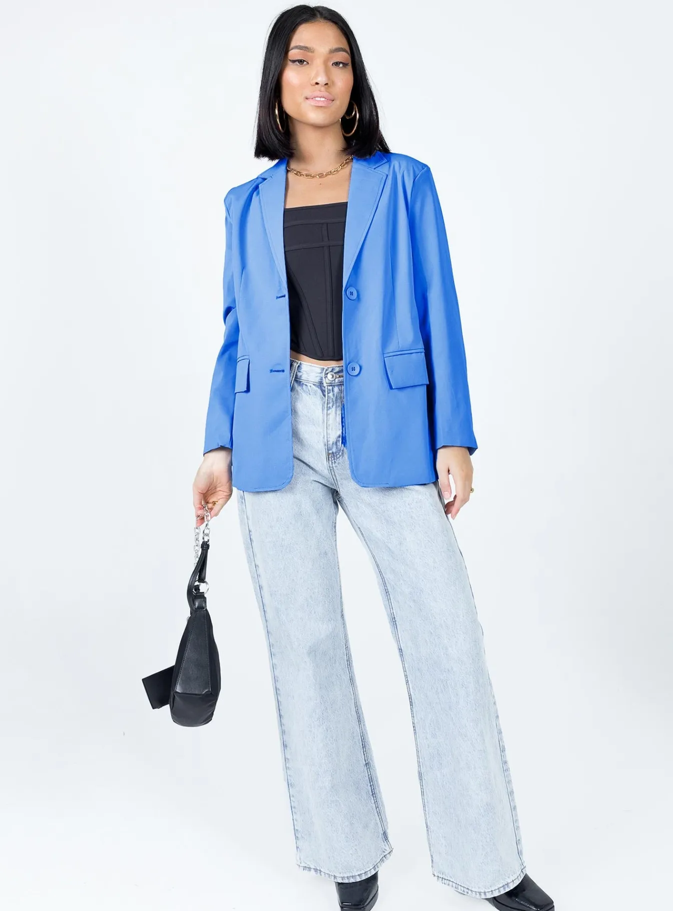 Princess Polly Spring Issue Blazer Blue Shop