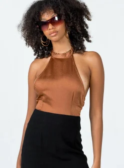 Princess Polly Stanley Bodysuit  Brown Cheap