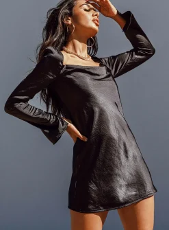 Princess Polly Star Power Mini Dress  Black New