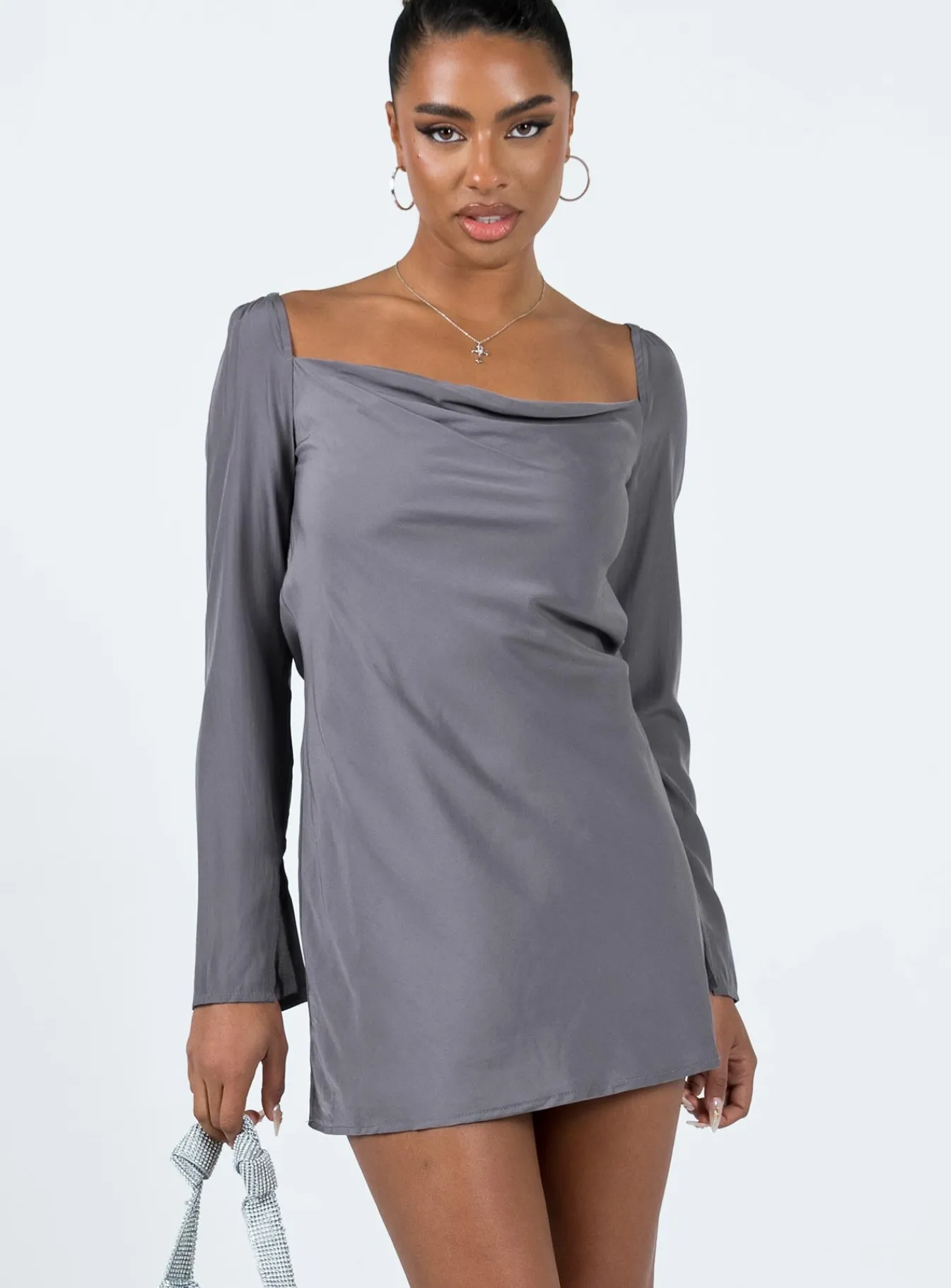Princess Polly Star Power Mini Dress Slate Shop