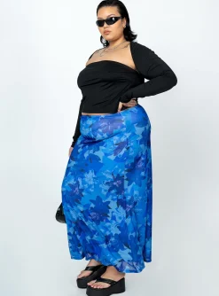 Princess Polly Starry Midi Skirtcurve   Blue Outlet