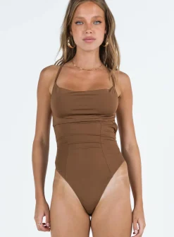 Princess Polly Stasey Bodysuit Brown Beige Hot