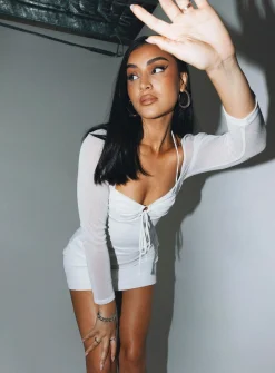 Princess Polly Stassie Mini Dress  White Flash Sale