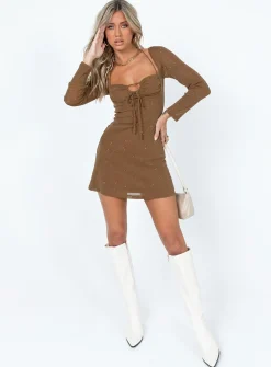 Princess Polly Stassie Mini Dress Brown Best