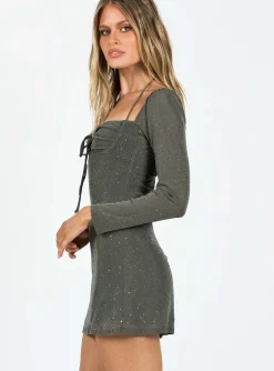 Princess Polly Stassie Mini Dress Khaki Cheap