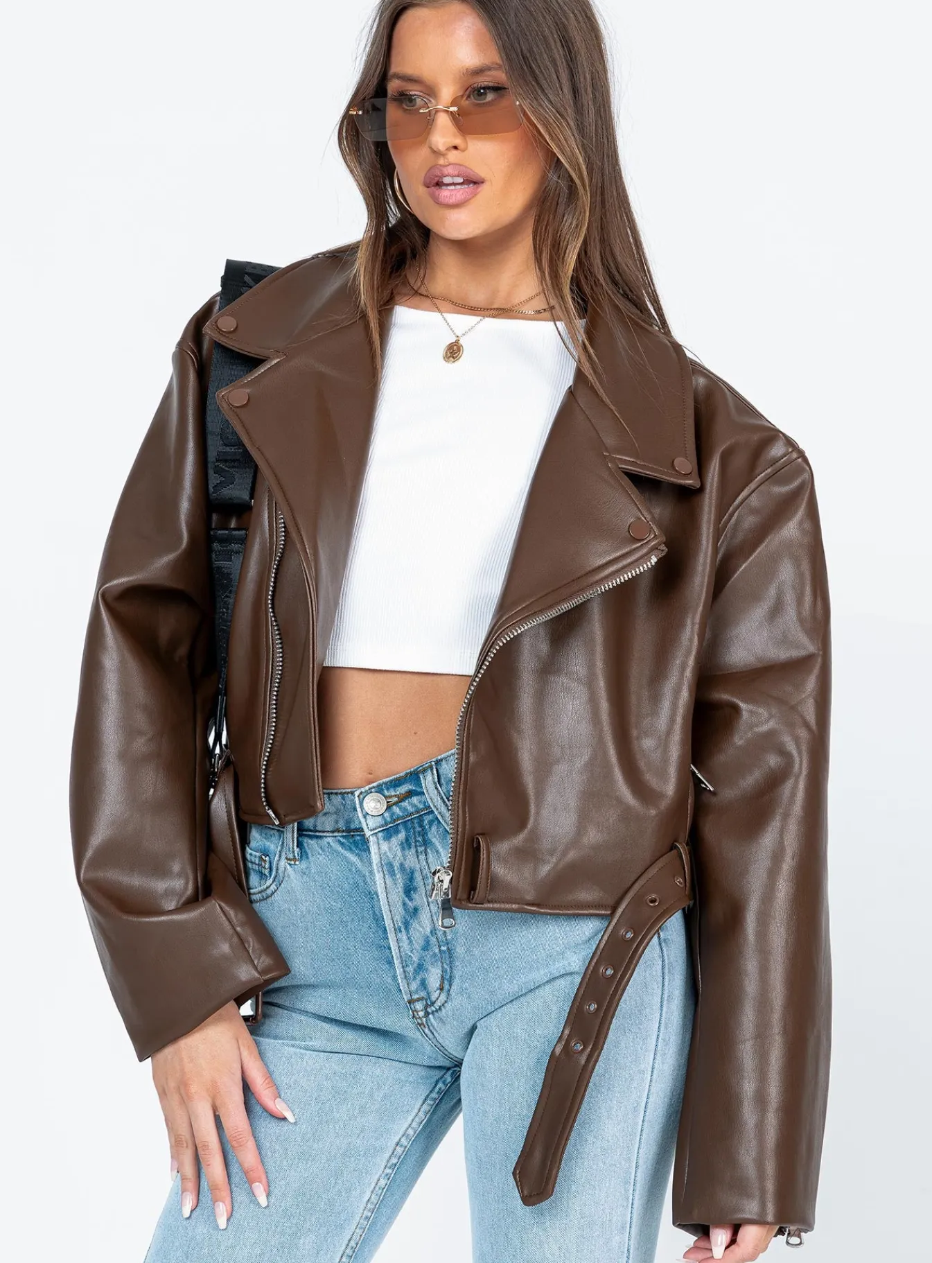 Princess Polly Staten Island Jacket Brown Flash Sale