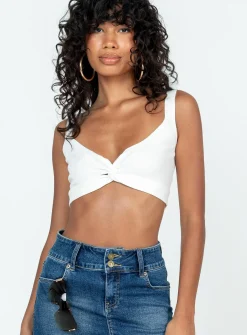 Princess Polly Stause Top  White New