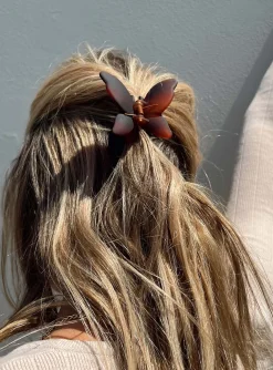 Princess Polly Stephy Hair Clip  Brown Hot
