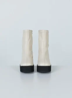 Princess Polly Stillwater Platform Boots Cream Cheap