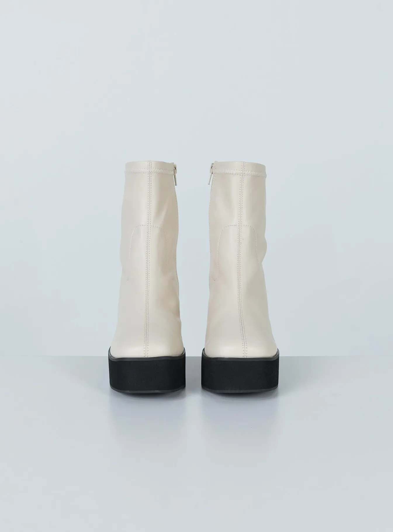 Princess Polly Stillwater Platform Boots Cream Cheap