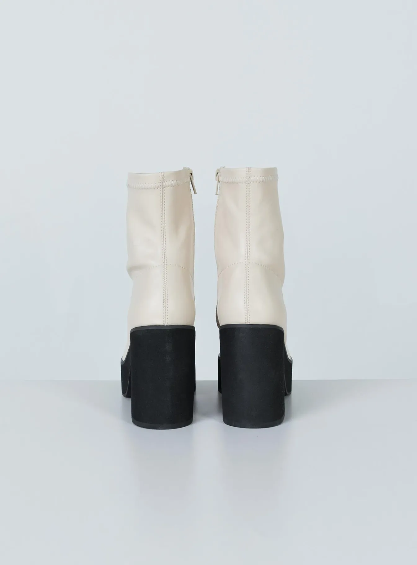 Princess Polly Stillwater Platform Boots Cream Cheap